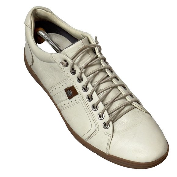 MILANO Men’s Leather Sneakers Off White Size 42 US 10
